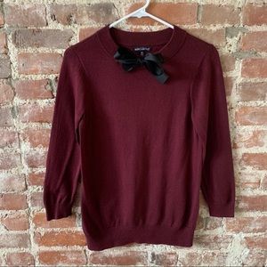 JCrew Maroon Bow Sweater